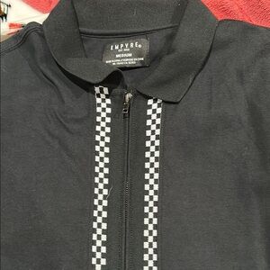 Empyre Black Zip-Up with Checkered Detail